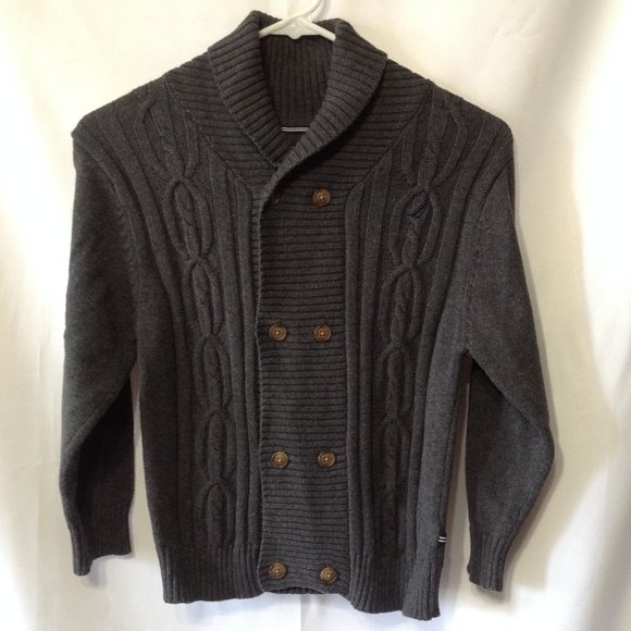 Nautica ❤️ Kids Black Long Sleeve Button-Down Sweater Size (8-Small) (PRE-LOVED) - Picture 1 of 3